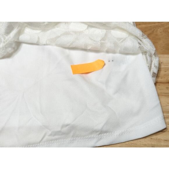 Sam & Jess Women's Off-White Lace V-Neck Long Sleeve Top Summer Blouse Size XS - Picture 11 of 11